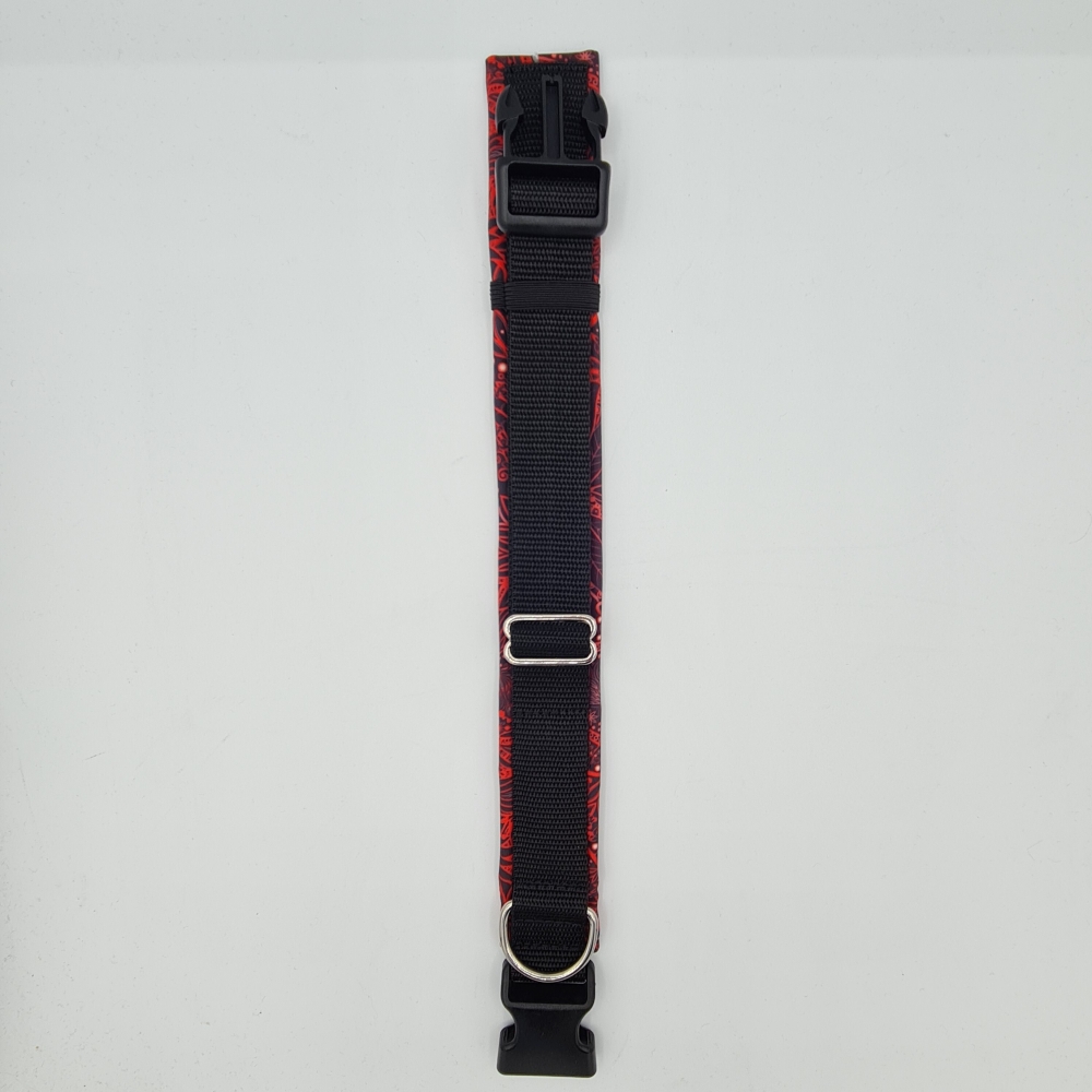 Halsband schwarz & rot
